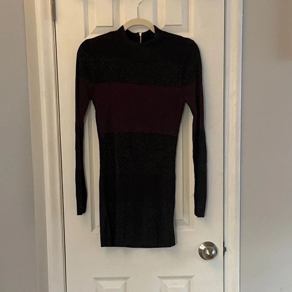 White House Black Market metallic colorblock sweater tunic - Picture 1 of 5